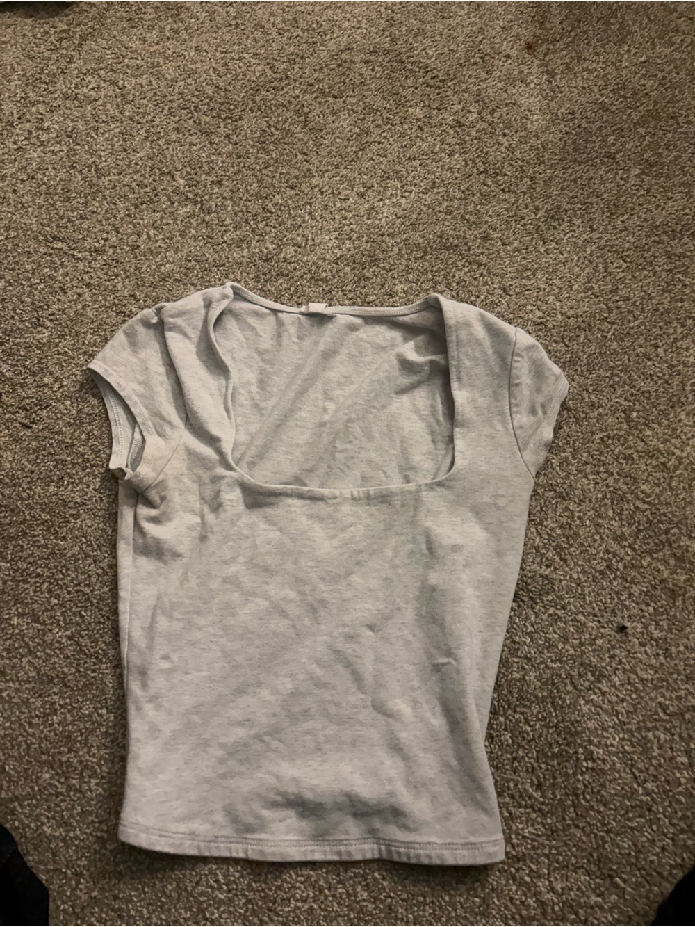 Garage Light Gray Square-Neck Short Sleeve Tee